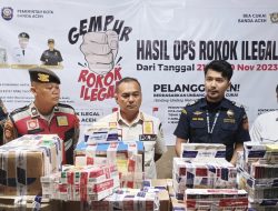 Satpol PP dan Bea Cukai Kota Banda Aceh Kembali Sita Rokok Ilegal